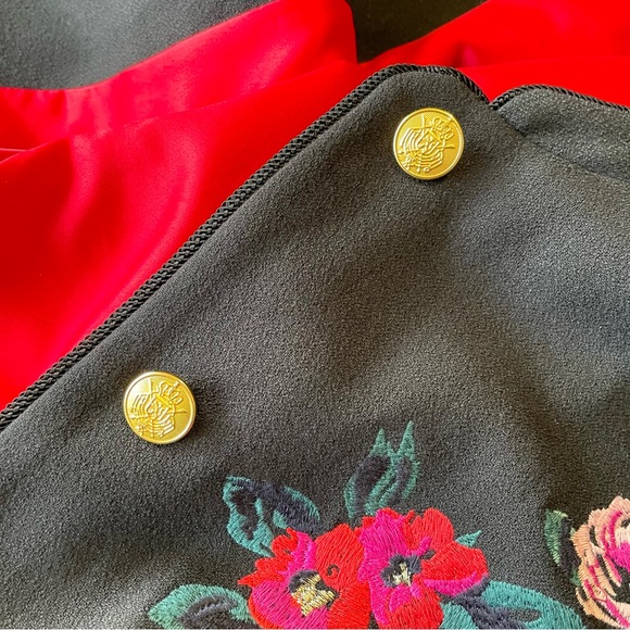 A New Day NWT Jacket Coat Black w/Embroidered Roses Sz. 4 - Picture 9 of 11